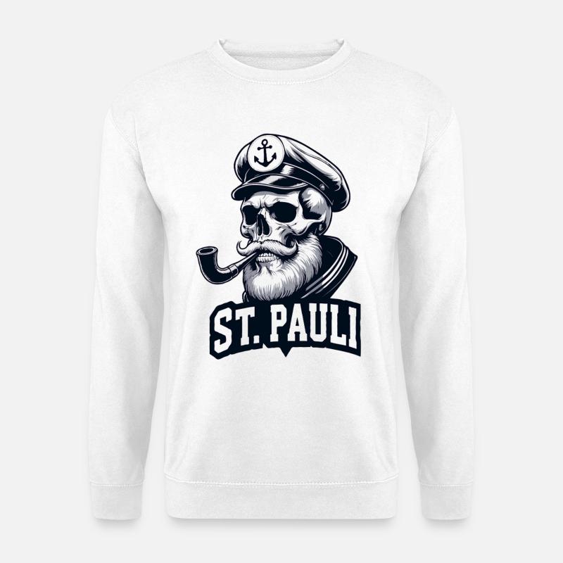 St.Pauli Kiez Hamburg Totenkopf Sankt Pauli - Unisex Pullover - Weiß