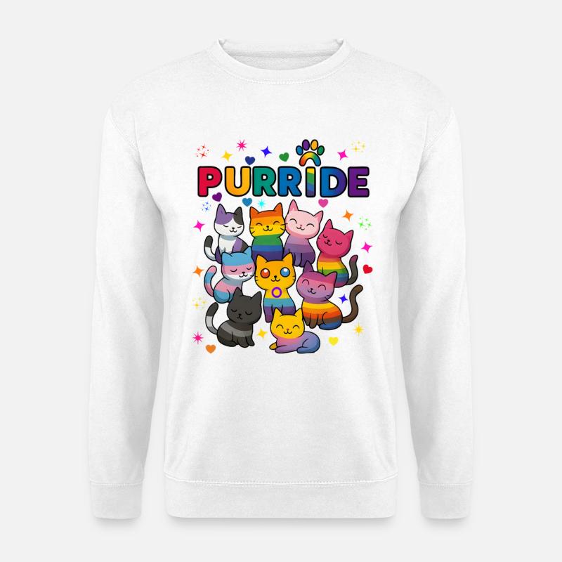 Purride Chats LGBT - Sweat-shirt Unisexe - blanc