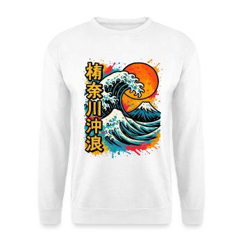 Large Wave Kanagawa Color Splash Hokusai Art - Unisex Sweatshirt - white - Front