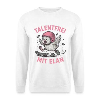 Talentfrei mit Elan - Unisex Pullover - Weiß - Vorne