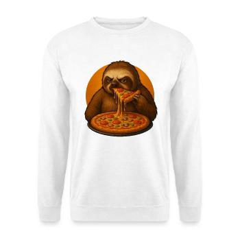 Cute Sloth Pizza Italian Food Cartoon - Unisex Sweatshirt - white - Front