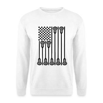 Lacrosse USA Flag - Unisex Sweatshirt - white - Front
