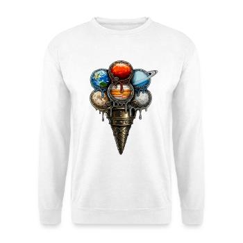 Steampunk Planet Cream Waffle Retro Sci-Fi - Unisex Sweatshirt - white - Front