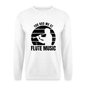 Drôle de joueur de flûte dicton - Sweat-shirt Unisexe - blanc - Devant
