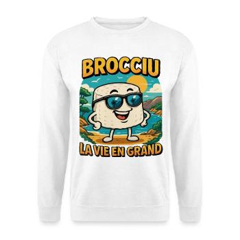 Brocciu La vie en grand - Sweat-shirt Unisexe - blanc - Devant