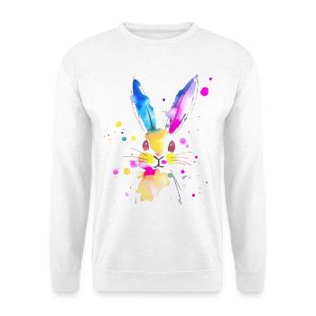 Lapin abstrait à l'aquarelle 🐇 - Sweat-shirt Unisexe - blanc - Devant