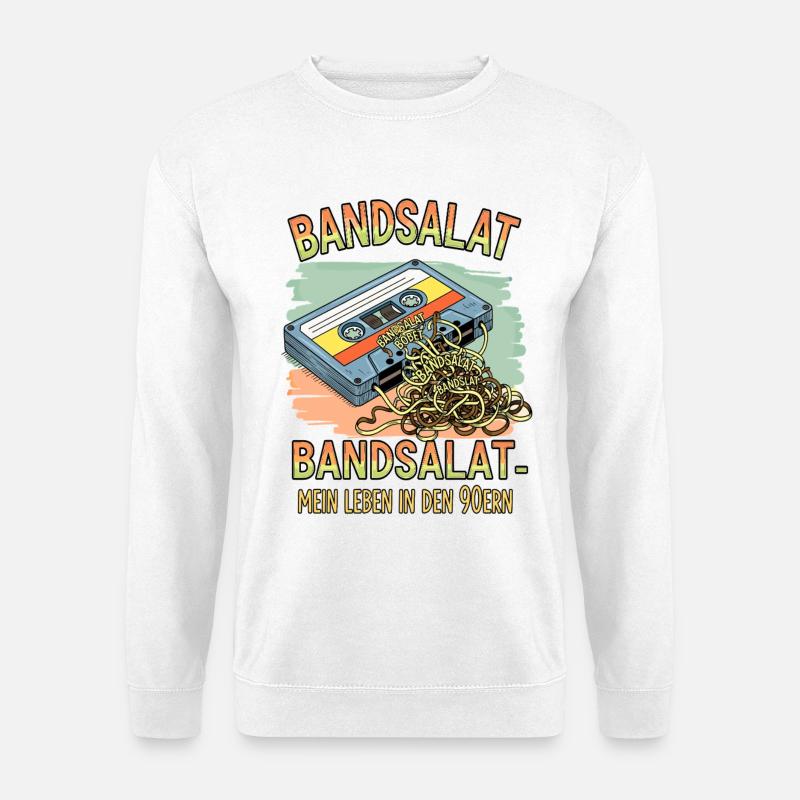 Bandsalat - 90er Retro Kassette Nostalgie - Unisex Pullover - Weiß
