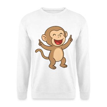 Bébé babouin de fête - Sweat-shirt Unisexe - blanc - Devant
