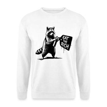 Pulvérisateur de raton laveur - EAT THE RICH - Sweat-shirt Unisexe - blanc - Devant