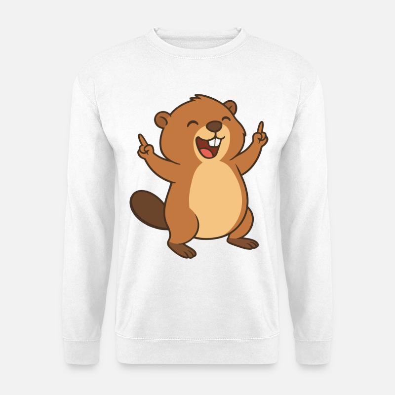 Fröhlicher Biberspaß - Unisex Pullover - Weiß