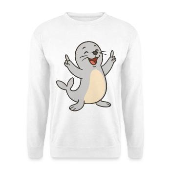 Sceau joyeux - Sweat-shirt Unisexe - blanc - Devant