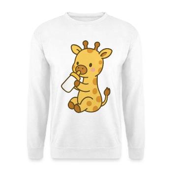 Giraffenliebe mit Flasche - Unisex Pullover - Weiß - Vorne