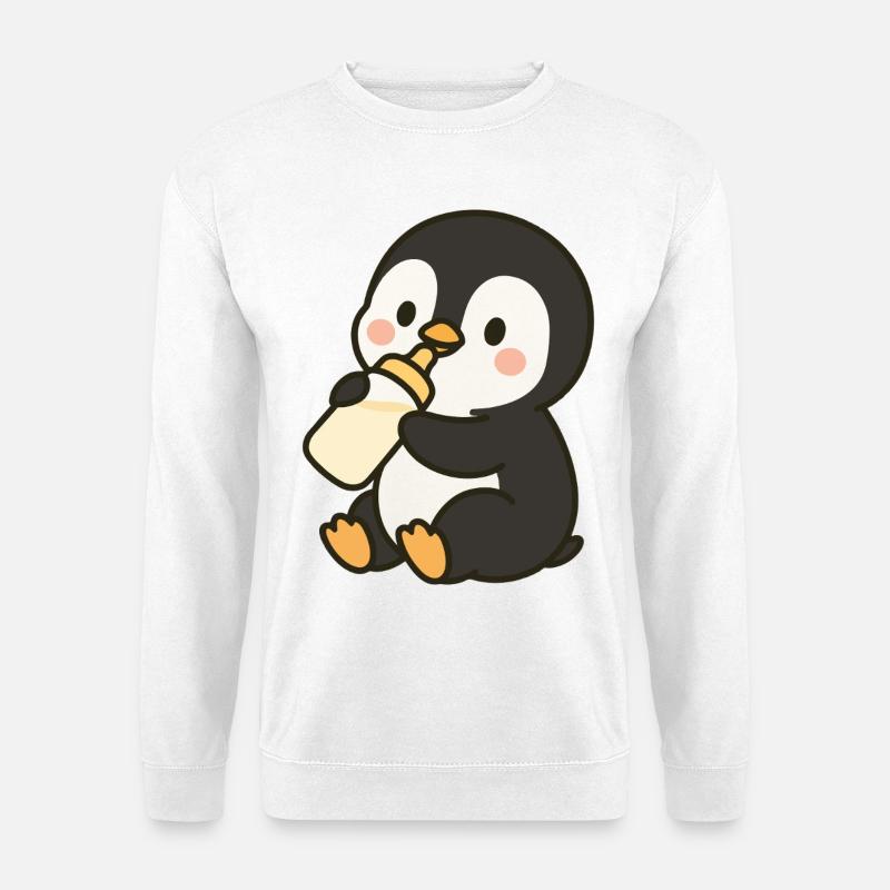 Fläschchen-Pinguin - Unisex Pullover - Weiß