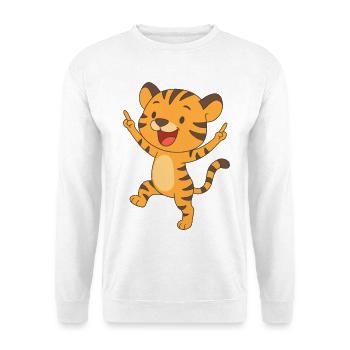 Petit tigre heureux - Sweat-shirt Unisexe - blanc - Devant