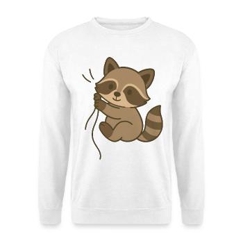 Raton laveur blotti - Sweat-shirt Unisexe - blanc - Devant