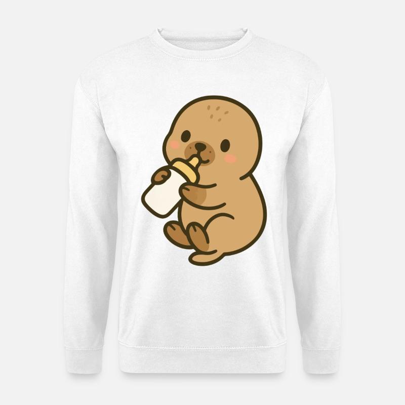 Fläschchenzeit am Meer - Unisex Pullover - Weiß