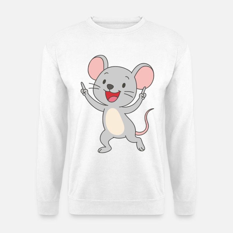 Dancing fun mouse - Unisex Sweatshirt - white