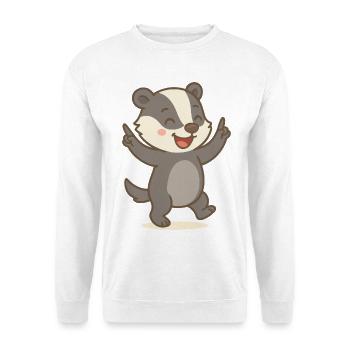 Glücks-Dachs - Unisex Pullover - Weiß - Vorne