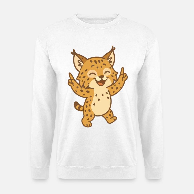 Feiernder Luchs - Unisex Pullover - Weiß