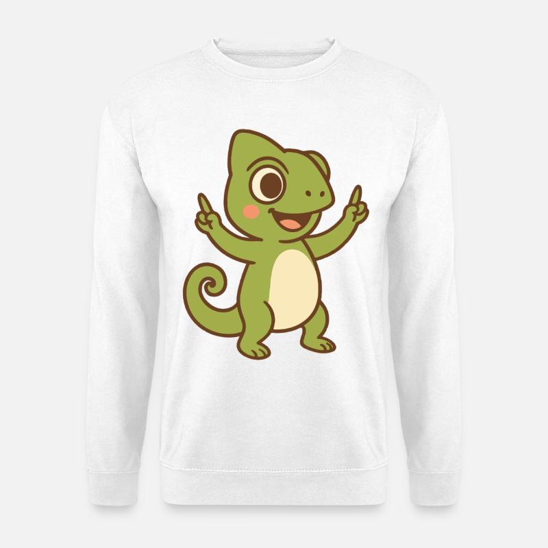 Happy Chameleon Baby - Unisex Pullover - Weiß