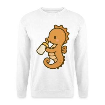 Minet hippocampe - Sweat-shirt Unisexe - blanc - Devant