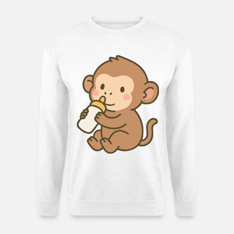 Flask Monkey - Unisex Sweatshirt - white