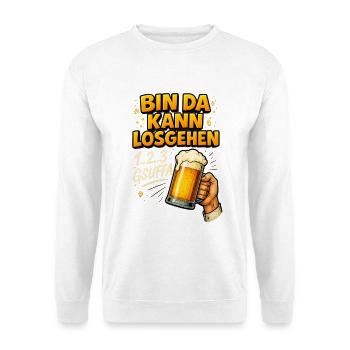 Bin da kann losgehen - Unisex Pullover - Weiß - Vorne