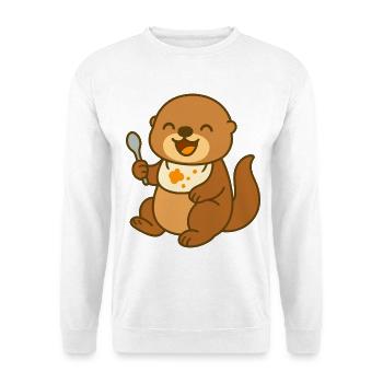 Sea Otter Snack Time - Unisex Sweatshirt - white - Front