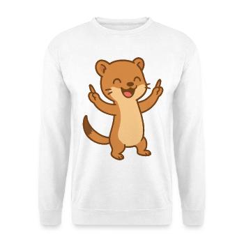 Happy Weasel Bébé Dessin Animé - Sweat-shirt Unisexe - blanc - Devant