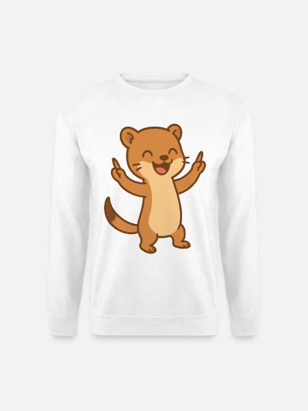 Happy Weasel Baby Cartoon - Unisex Sweatshirt - white