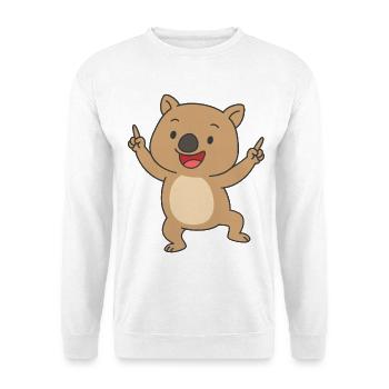 Dancing Wombat Baby Cartoon - Unisex Sweatshirt - white - Front