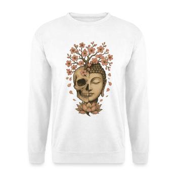 Leben Tod Buddha Blüte Symbolische Kunst - Unisex Pullover - Weiß - Vorne
