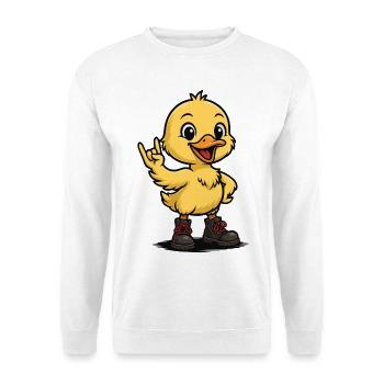 Rocking baby duck with boots - Unisex Sweatshirt - white - Front