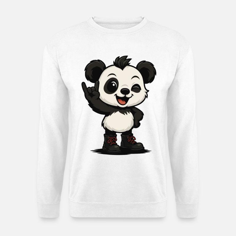 Panda Punk'n'Roll - Unisex Sweatshirt - white