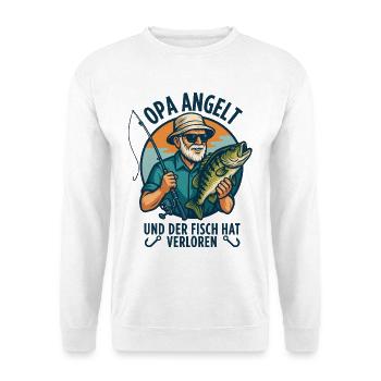 Angler Grandpa - Funny Angler Grandpa Design - Sweat-shirt Unisexe - blanc - Devant