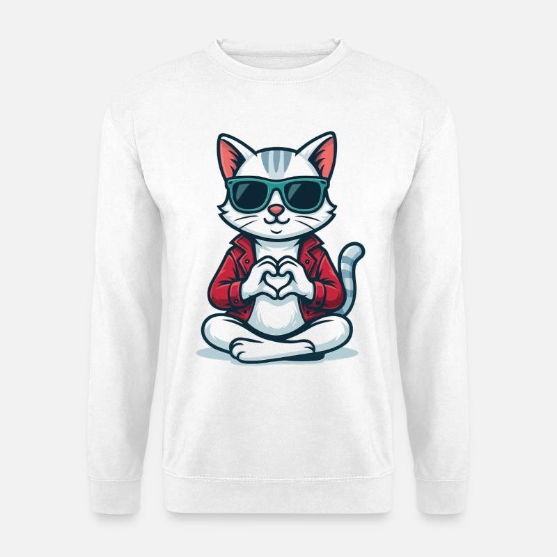 Heartbeat Kitty - Unisex Pullover - Weiß