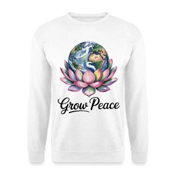 Grow Peace Earth Lotus Chemise - Sweat-shirt Unisexe - blanc - Devant