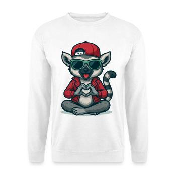 Vibrations d’amour de lémurien - Sweat-shirt Unisexe - blanc - Devant