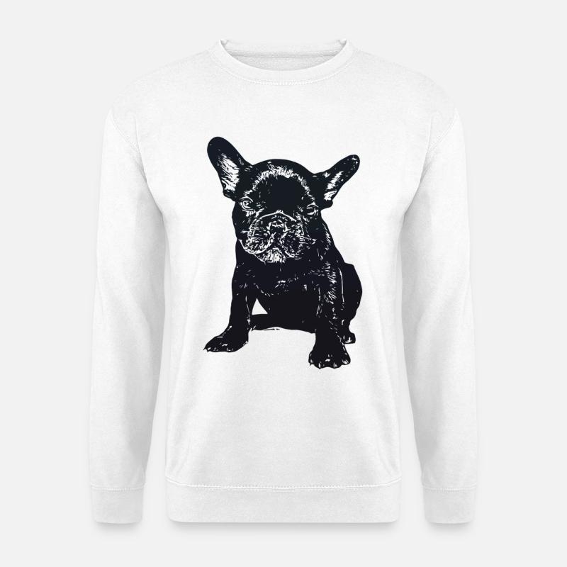 Schnuffelblick Bulldogge - Unisex Pullover - Weiß