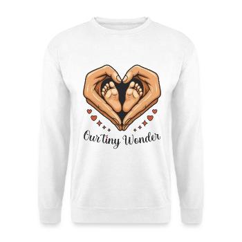 Our little miracle: baby feet in the heart - Unisex Sweatshirt - white - Front