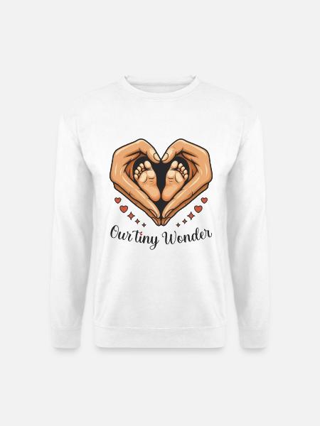 Vores lille mirakel: babyfødder i hjertet - Unisex sweater - hvid