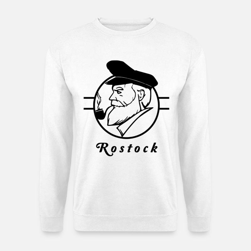 Seemann aus Rostock – Nordisch Herb - Unisex Pullover - Weiß