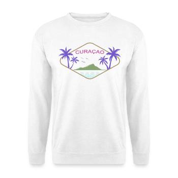 Curacao Palmen Inseltraum Karibik Urlaub Souvenir - Unisex Pullover - Weiß - Vorne - Alina (178cm) & Michal (187cm)