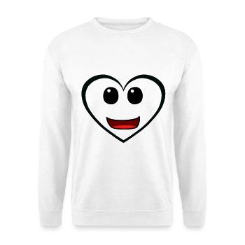 Coeur Coeurs Saint-Valentin Drôle Amour Rétro - Sweat-shirt Unisexe - blanc - Devant