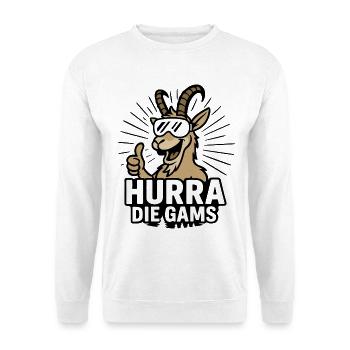 hurra die gams apres ski skiurlaub party - Unisex Pullover - Weiß - Vorne