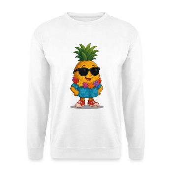 Aloha Cartoon Pineapple – Cool Summer Vibes - Unisex Sweatshirt - white - Front
