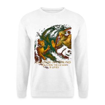 Cosmic Cat Creation T-Shirt Design - Unisex Sweatshirt - white - Front