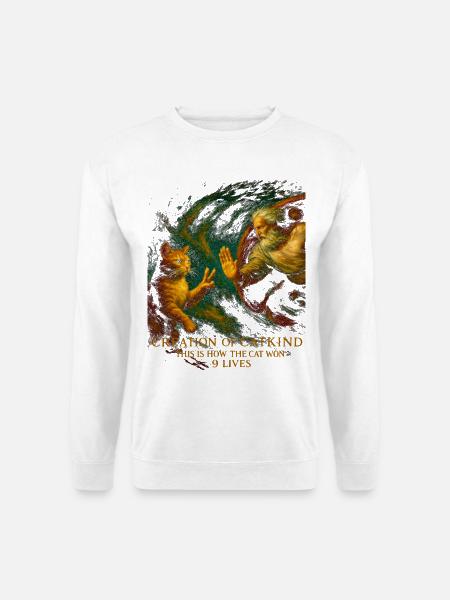 Cosmic Cat Kreation T-Shirt Design - Unisex Pullover - Weiß