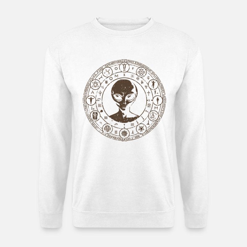 Mystical Alien Constellation Design - Unisex Sweatshirt - white