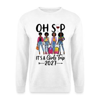 Stylish travel women 2027 with colorful outfits - Unisex Sweatshirt - white - Front